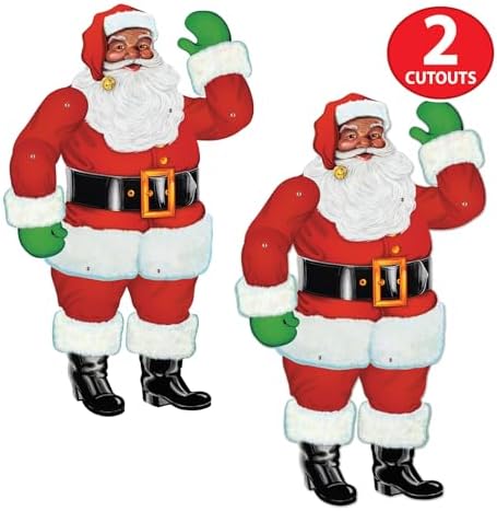 Beistle 2 Pack Jointed Santa Cutout
