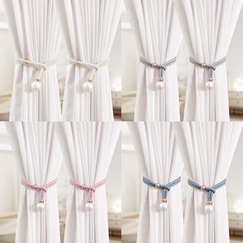 2 Pack Pink Handmade Curtain Tiebacks for Farmhouse Decor