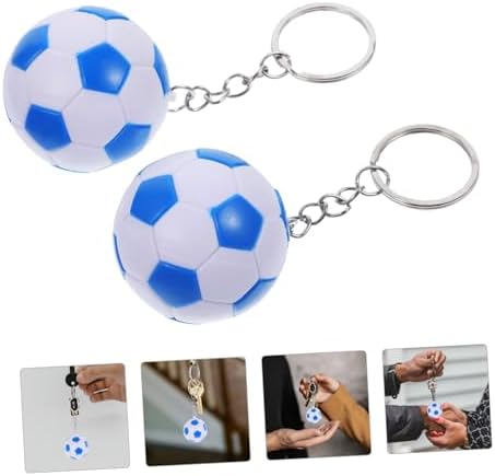 2PCS Soccer Ball Keychain Party Favors for School Carnival Birthday Celebrations