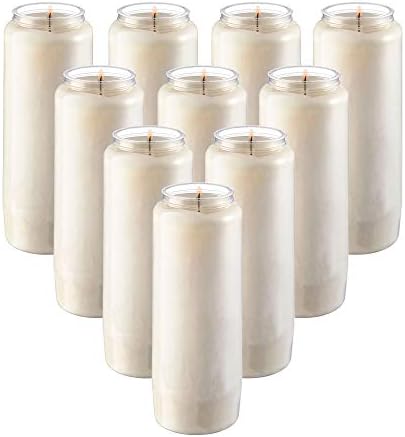 Rambue 9 Day Prayer Candles 9 Pack 7 Inch White Jar Candles