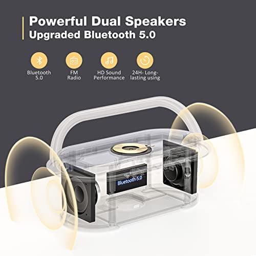 COLSUR 6 in 1 Bluetooth Speaker with Wireless Charger and LED Night Light
