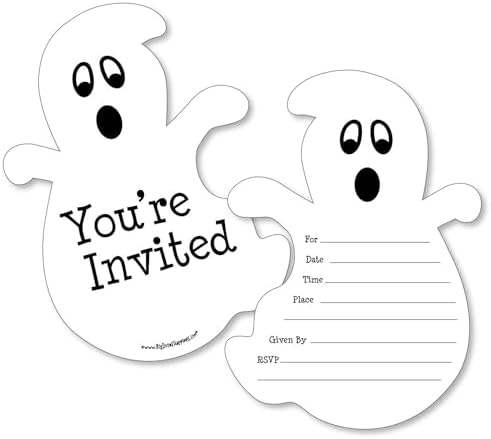 Big Dot of Happiness Spooky Ghost Halloween Party Invitations Set of 12