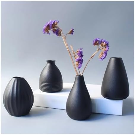 Modern Black Ceramic Vase for Home Decor