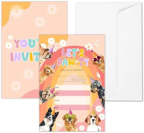 Puppy Dogs Birthday Invitations With Envelopes