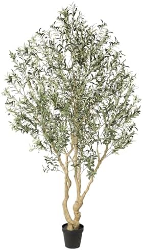 Realead 8ft Artificial Olive Tree with Realistic Leaves and Olives