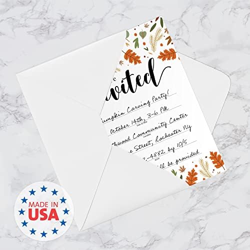 Canopy Street Autumn Leaves Party Invitations 5x7