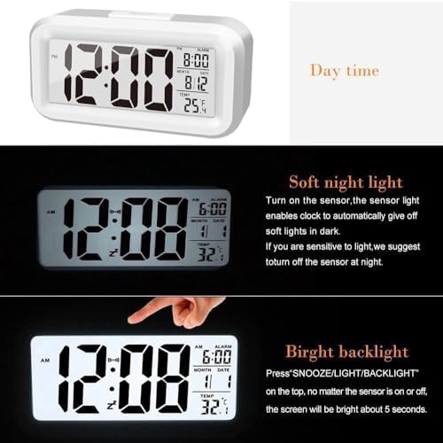 45 Inch LCD Digital Alarm Clock with Temperature and Calendar