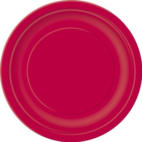 Ruby Red Solid Round Dinner Plates 9 Inch Pack of 16