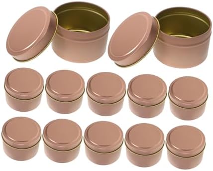Happyyami 12pcs 4oz Metal Candle Tins with Lids Empty DIY Candle Jars