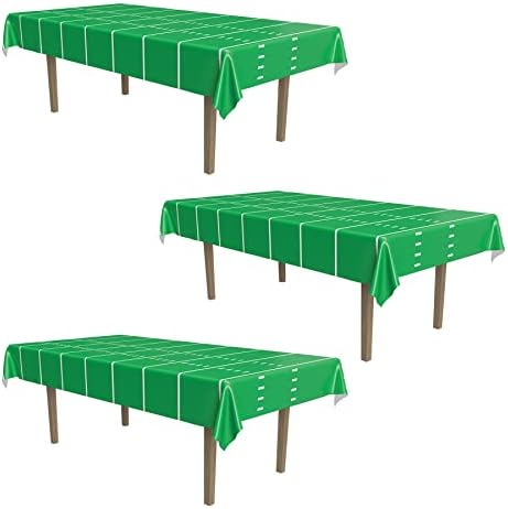 Beistle 3-Piece Football Table Cover 54x108 Green White