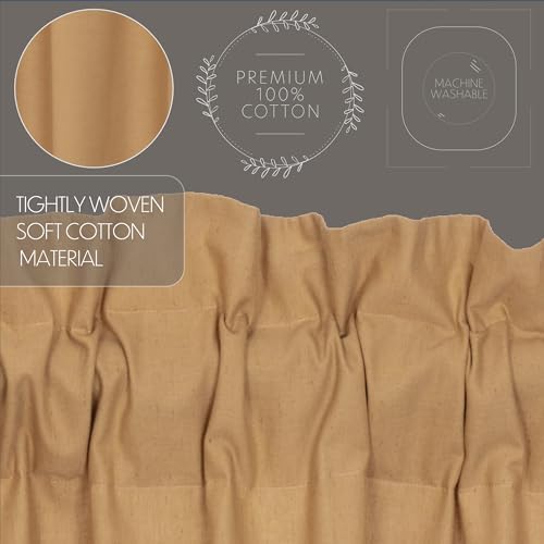 VHC Brands Flax Khaki Farmhouse Window Panels Set of 2