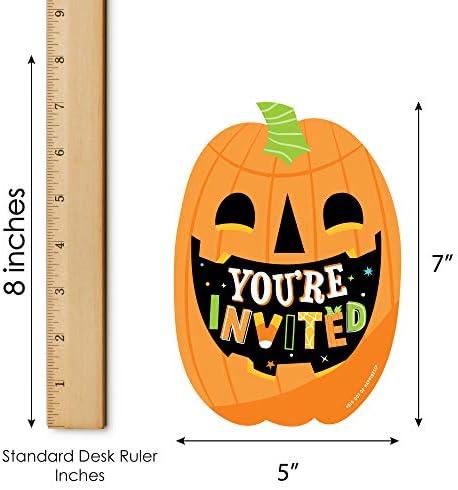 Big Dot of Happiness Jack-O-Lantern Halloween Invitation Set of 12