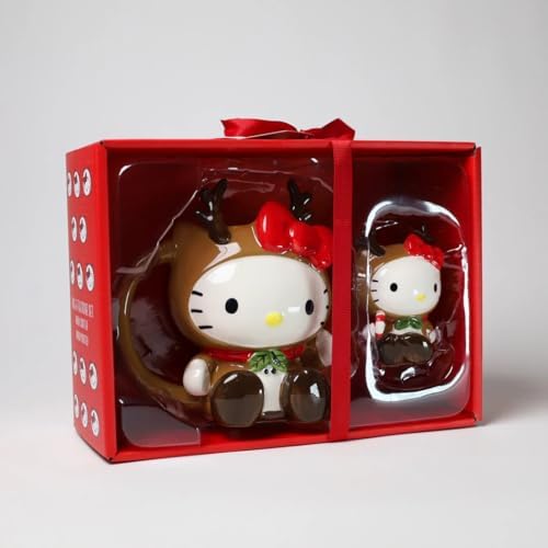 Blue Sky Clayworks Hello Kitty Reindeer Figural Mug and Figurine Set