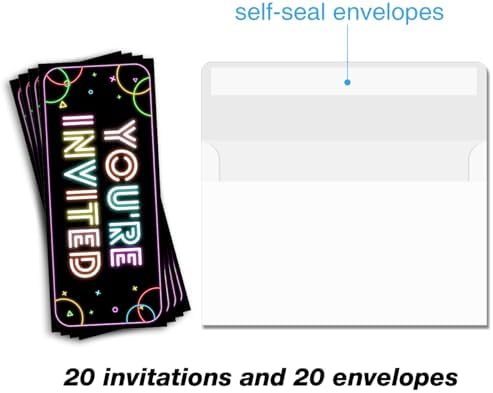 Brayqu Neon Arcade Game Party Tickets Invitations