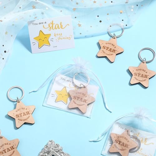 50 Back to School Gift Keychain Set with Cards and Bags