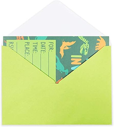 Blue Panda Green Dinosaur Party Invitations 5x7 36 Pack Kids Birthday Invites