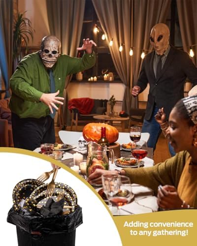 Lzerking Party Plates Napkins Forks Set for 50 Guests