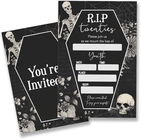 Halloween Party Invites Set of 20 with Envelopes Double Sided Blank Cards