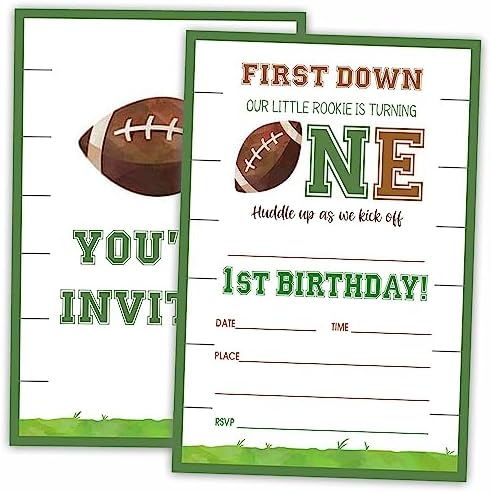 AWSICE Football Birthday Party Invitations 20 Pack with Envelopes