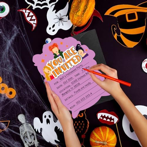 SICOHOME Halloween Party Invitations 12pcs 5x7 with Envelopes