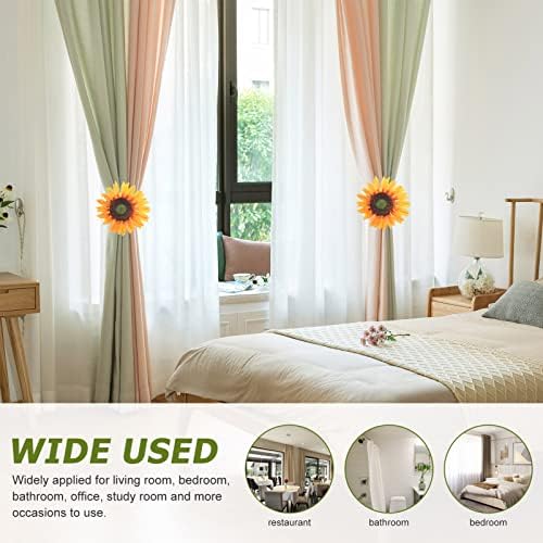 Veemoon 2pcs Sunflower Curtain Tiebacks Holdbacks for Home Decor