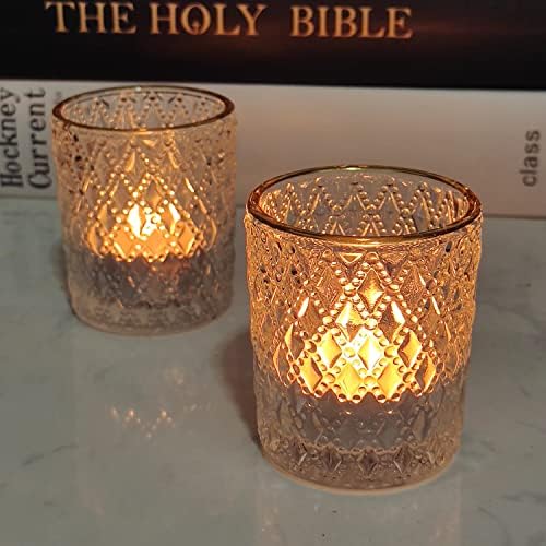 SHMILMH Clear Votive Candle Holders Set of 12