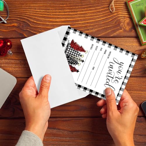 Whaline 25Pcs Christmas Party Invitations with Envelopes