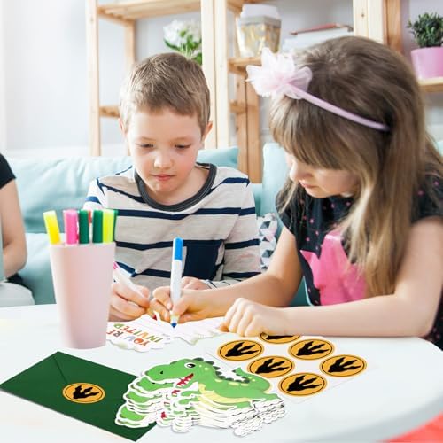 30 Dinosaur Birthday Invitations with Envelopes and Stickers