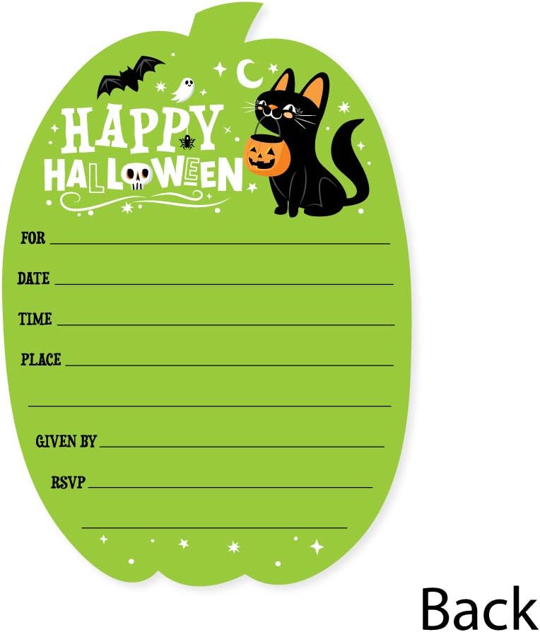 Big Dot of Happiness Jack-O-Lantern Halloween Invitation Set of 12