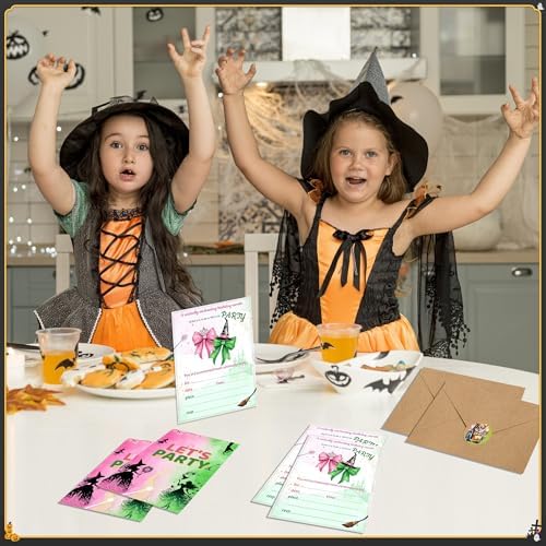 15 Witch Themed Birthday Party Invitations Set