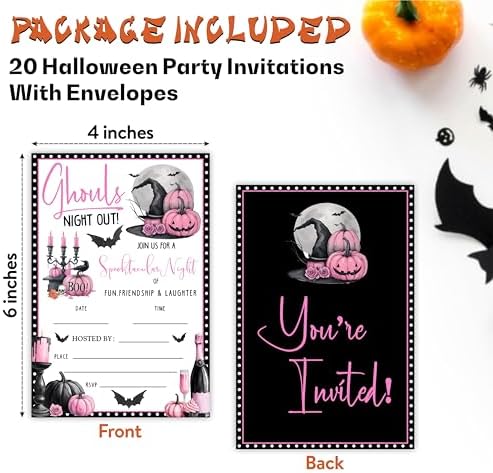 EXW Halloween Party Invitations With Envelopes - Ghouls Night Out