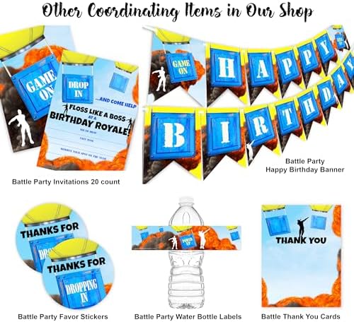 Gaming Battle Party Invitations 20ct Double Sided