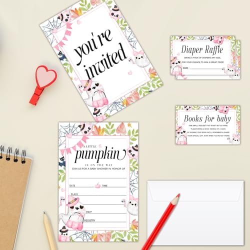 Zgogy Halloween Baby Shower Invitations Set 10