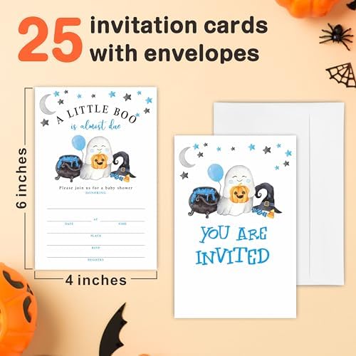 25 Halloween Baby Shower Invitations With Envelopes