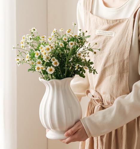 White Ceramic Vase 76 Inch Modern Farmhouse Decor