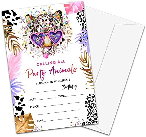 NYCTUG Leopard Print Birthday Invitations for Teens