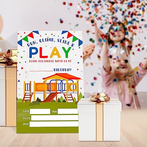 Birthday Invitations for Boy Kids Park with Envelopes Set of 20