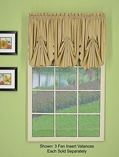 Todays Curtain Orleans Scallop Curtain Linen Fan Insert 30x40 Linen