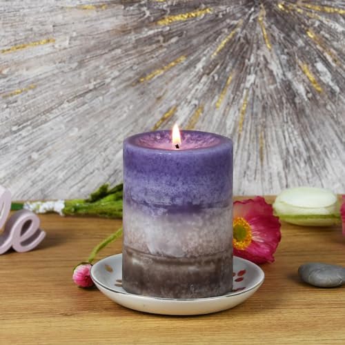 4 Inch Purple Sand Scented Pillar Candle 1