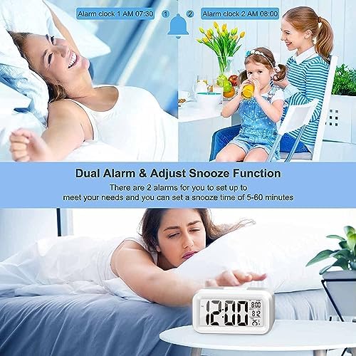 45 Inch LCD Digital Alarm Clock with Temperature and Calendar