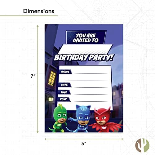 Desert Cactus PJ Masks Party Invites 10 Count With Envelopes Style B