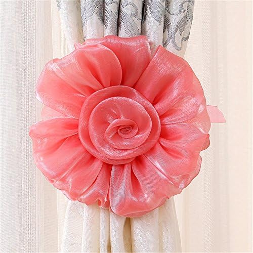Turbokey 3D Rose Flower Curtain Tieback Holdback Set