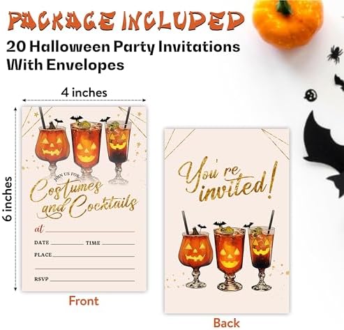 EXW Halloween Costume Party Invitations With Envelopes