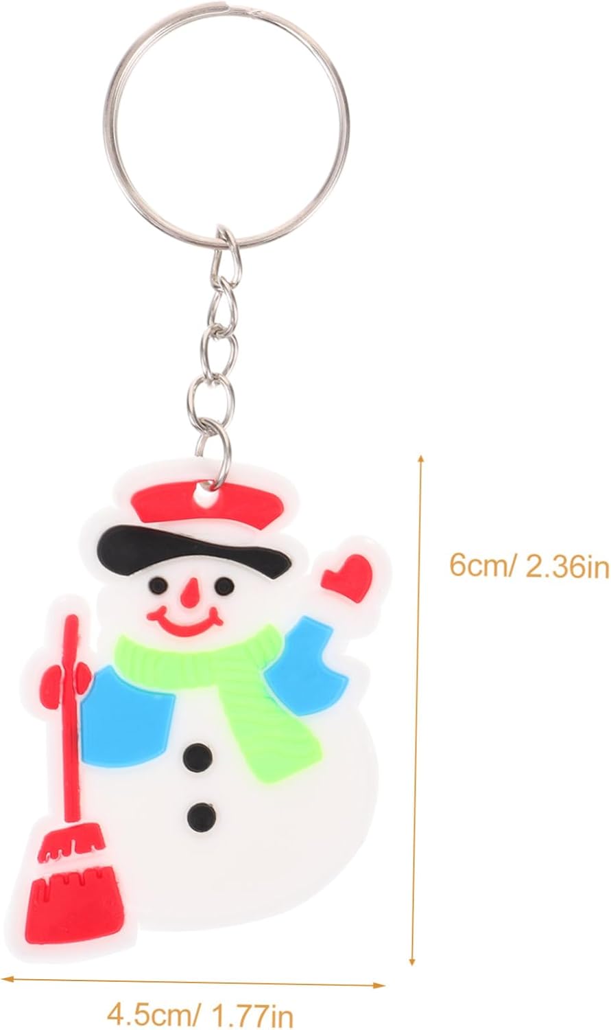 12pcs Cartoon Santa Keychains Christmas Decor