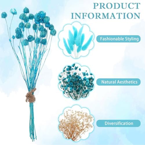 12 Pieces DIY Natural Dried Flower Set Blue