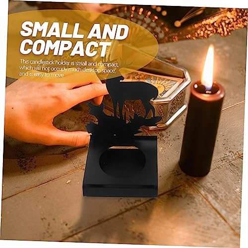 Cabilock 4pcs Christmas Elk Candle Holders Metal Tealight Stands for Holiday Centerpieces