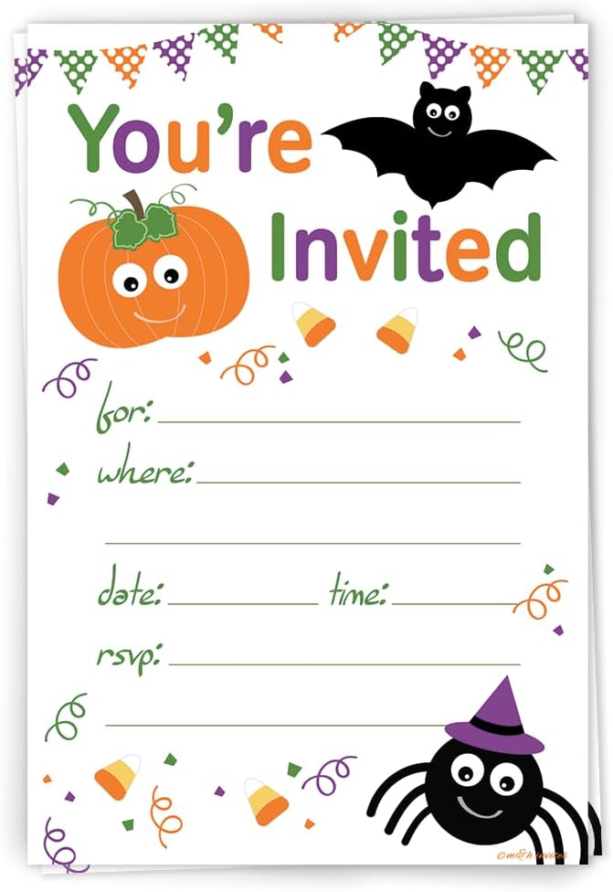 Halloween Child Party Invites 20 Count With Envelopes