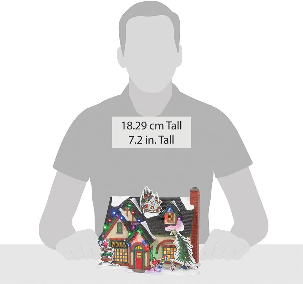 Department 56 Snow Village Grinch House Lit Building Collectible