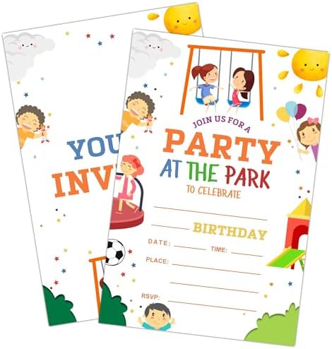 Party Time Birthday Invitations with Envelopes
