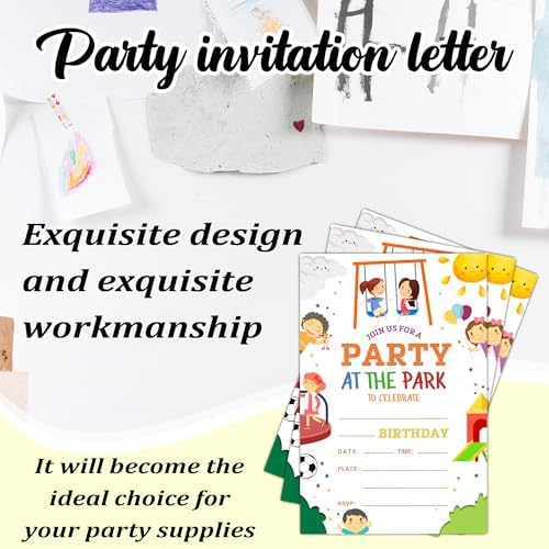 Party Time Birthday Invitations with Envelopes